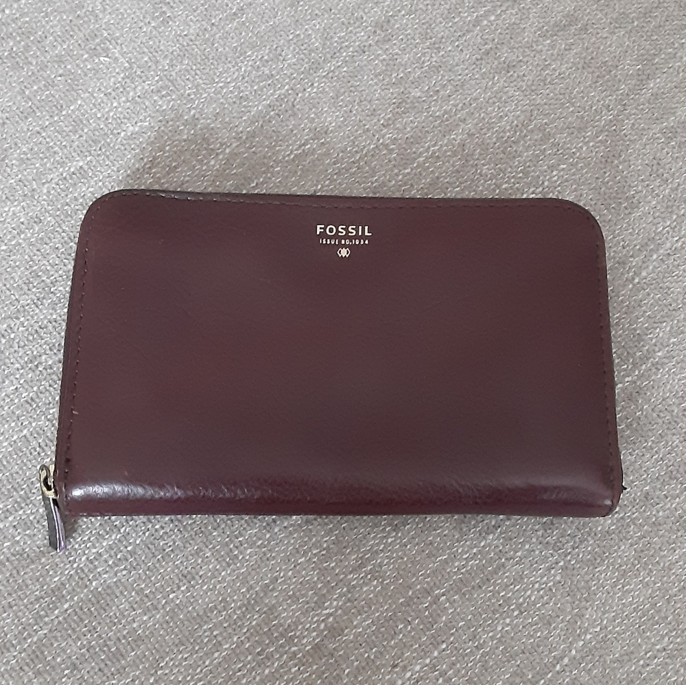 Fossil Dark Brown,cognac Leather Wallet